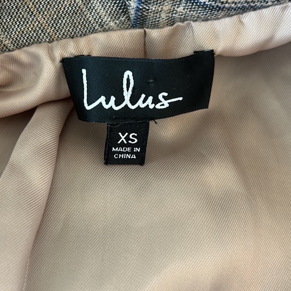 Lulus Coffee Dates Light Brown Plaid Ruched Sleeve Blazer - XS - Picture 13 of 15